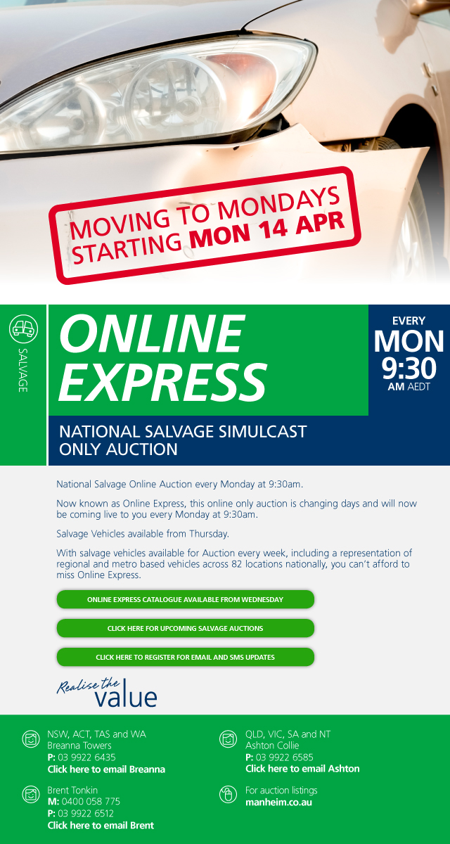 Online Express is here, National Salvage Online Auctions every Friday | Manheim
