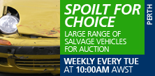 Large range of salvage vehicles for auction