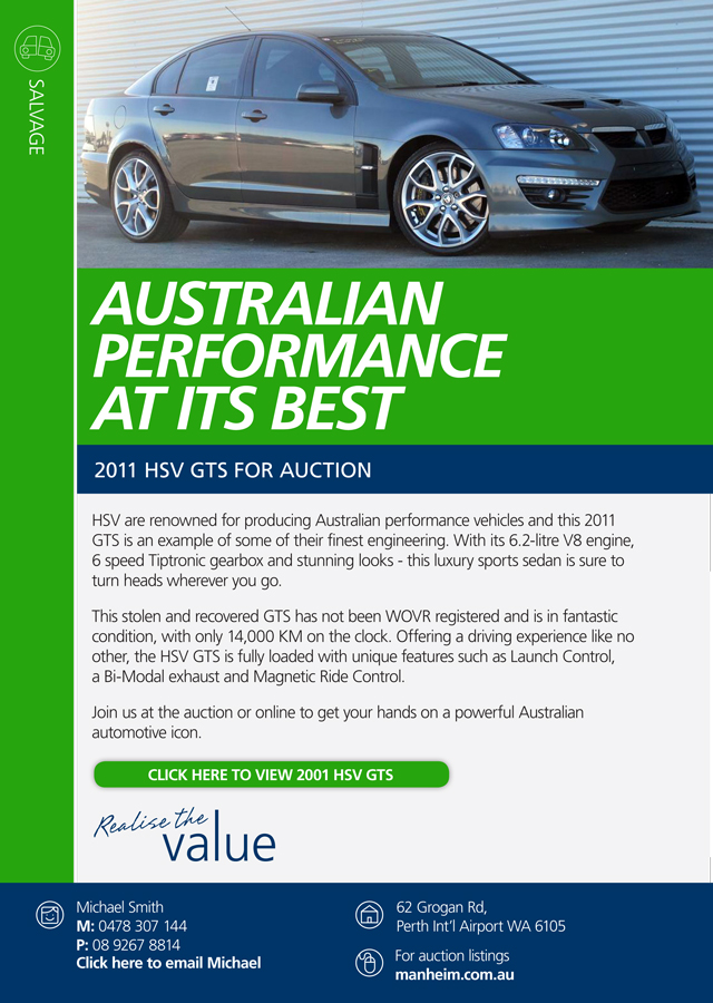 2011 HSV GTS for Auction | Manheim