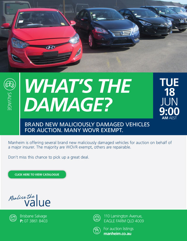 Brand new maliciously damaged vehicles for auction | Manheim
