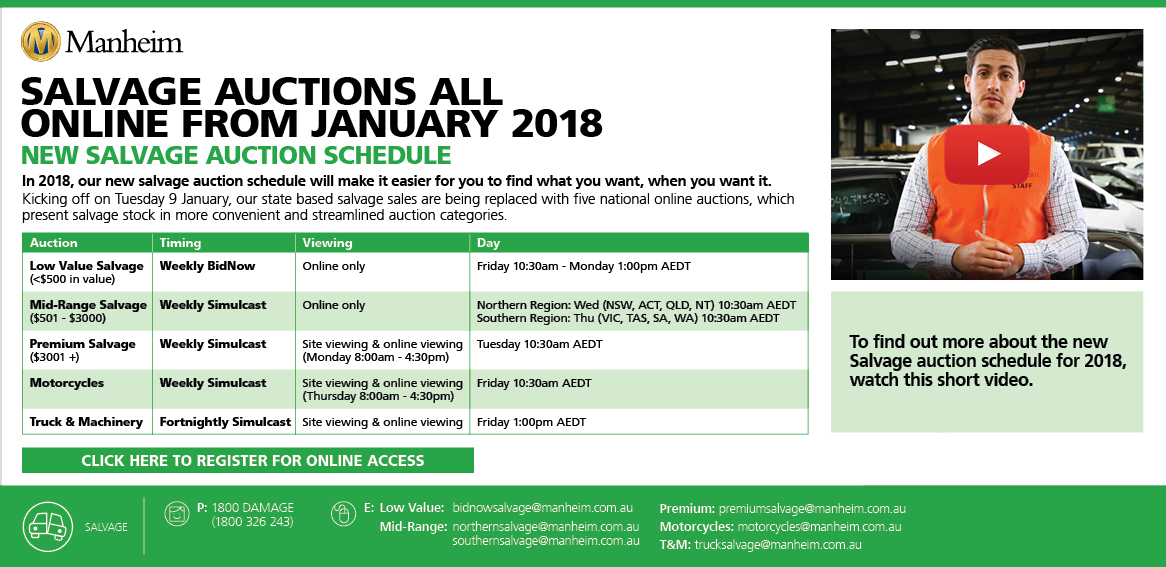 Salvage Auctions Online Manheim Australia