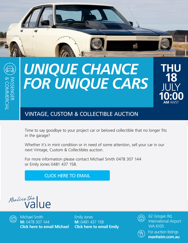 Unique chance for unique cars, vintage, custom and collectible auction | Manheim