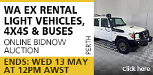 WA Ex Rental Light Vehicles, 4x4s & Buses